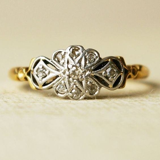Anello Mandala in Argento e Oro Vintage