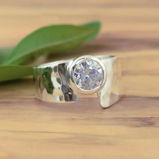 Anello in Argento con Intarsi Vintage in Vetro
