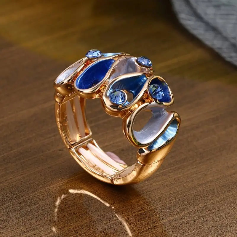 Anello Vintage Blu Irregolare