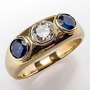 Anello con zirconi e cristallo blu