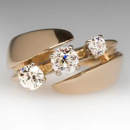 Anello aperto in zirconia vintage