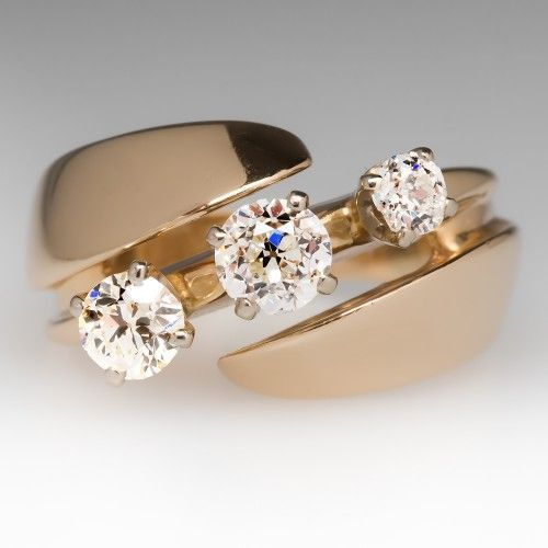 Anello aperto in zirconia vintage