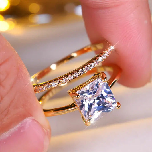 Set di anelli con diamanti vintage