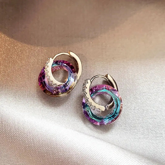 Orecchini a cerchio multicolore eleganti