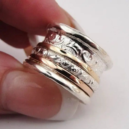 Anello vintage in oro e argento