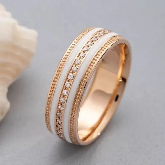 Anello vintage oro e bianco