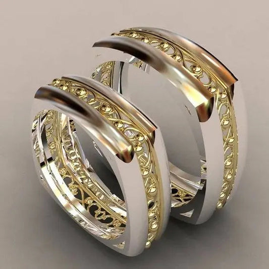 Set di anelli in argento placcato oro vintage