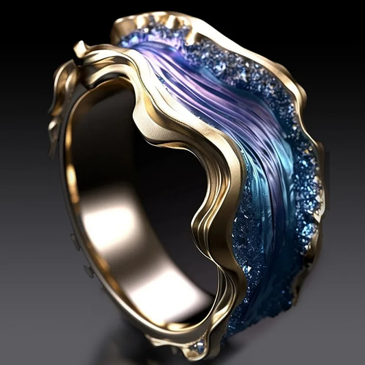 Anello Vintage dell'Oceano Dorato