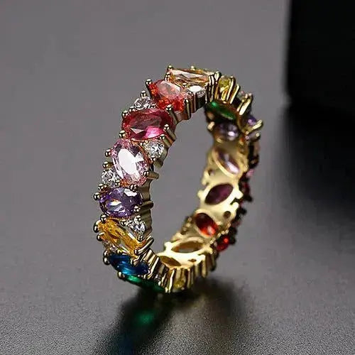 Anello Vintage Multicolor con Zirconi