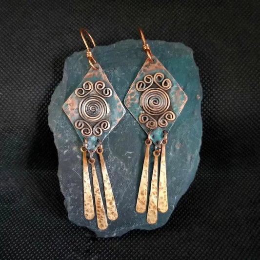 Orecchini Vintage Pendenti Dorati