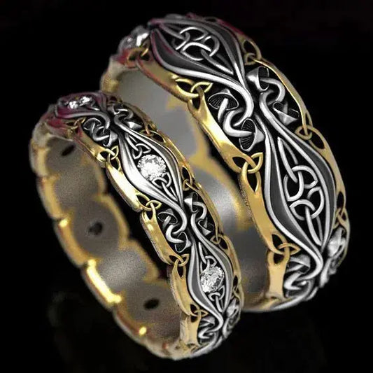 Fermo Vintage Coppia di Anelli in Oro e Argento