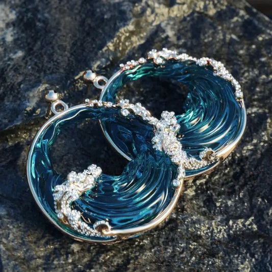 Orecchini Circolari Vintage a Tema Oceanico