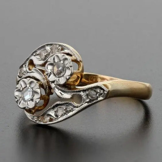 Anello di cristallo in oro vintage