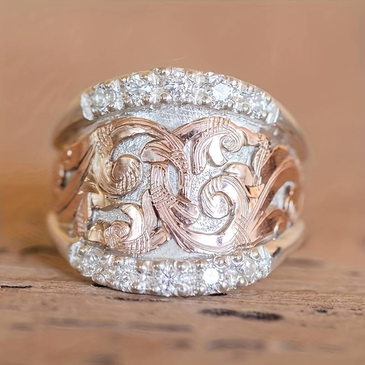 Anello Vintage in Argento e Rosa