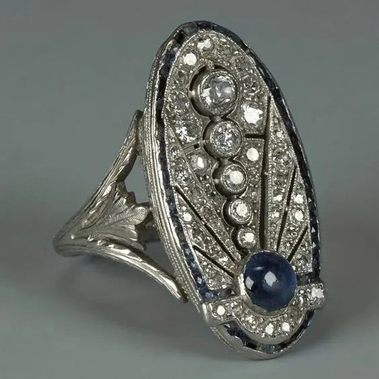 Anello Ovale di Velluto Vintage Lucido