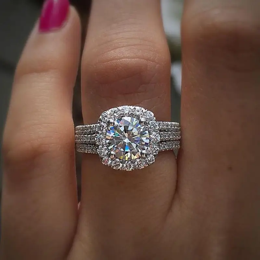 Anello d'argento a strati luminosi