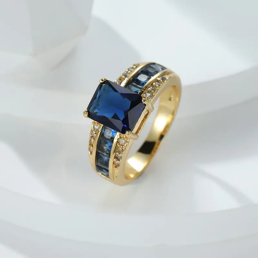 Anello d'oro blu