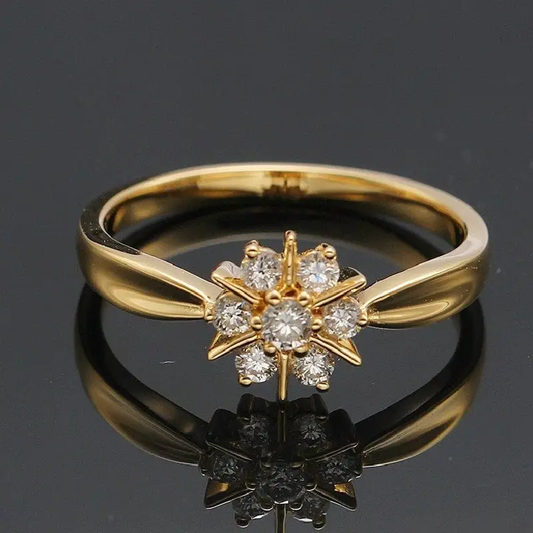 Anello a Margherita in Zirconia Oro
