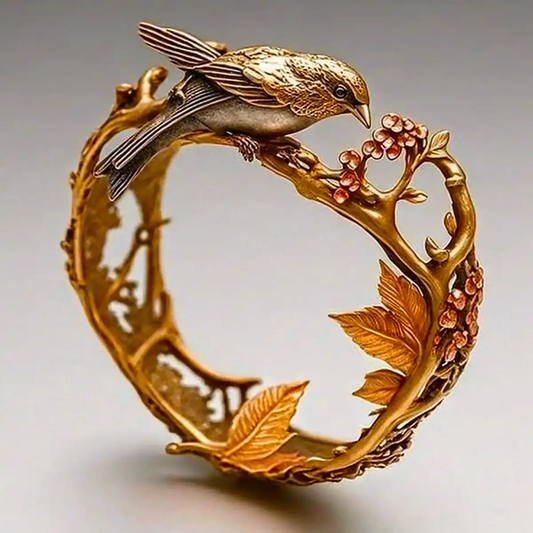 Anello d'Oro Vintage con Colibrì