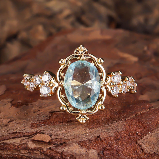Anello elegante con cristallo blu Spark