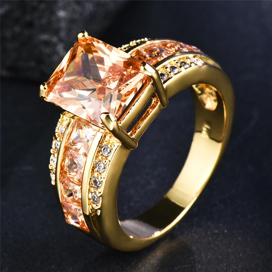 anello con cristallo arancione