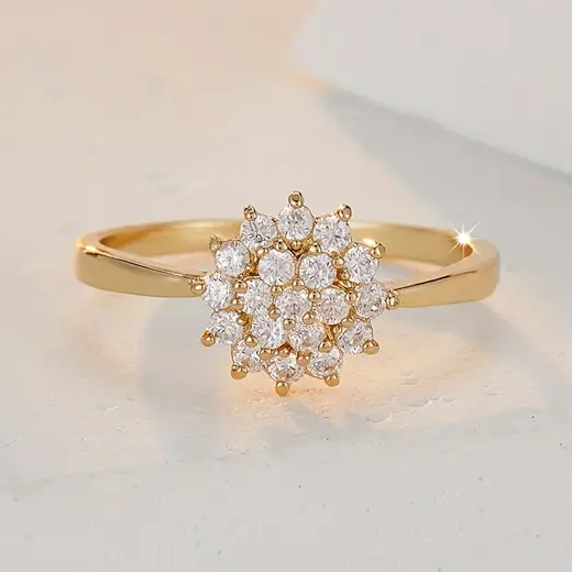 Anello con fiore di cristallo brillante