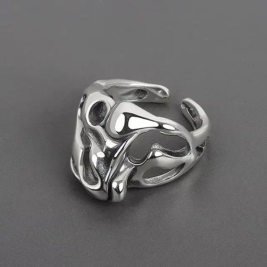 Anello irregolare in argento placcato oro
