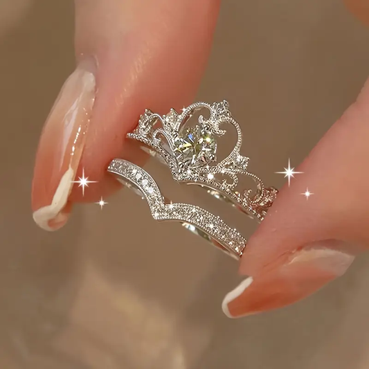 Set di anelli Crown Silver di Heller