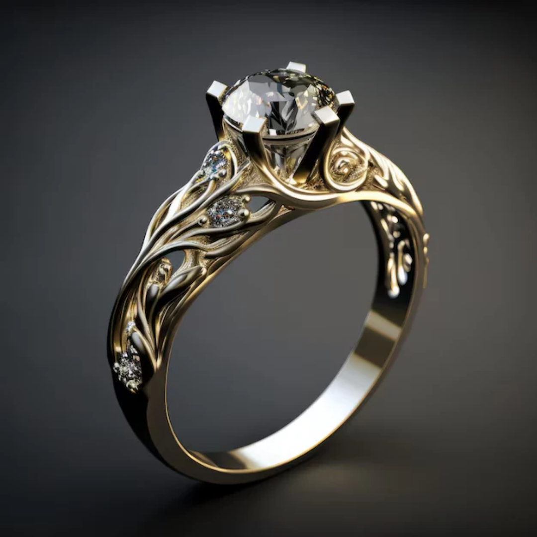 Anello Elegante Esotico in Zirconia