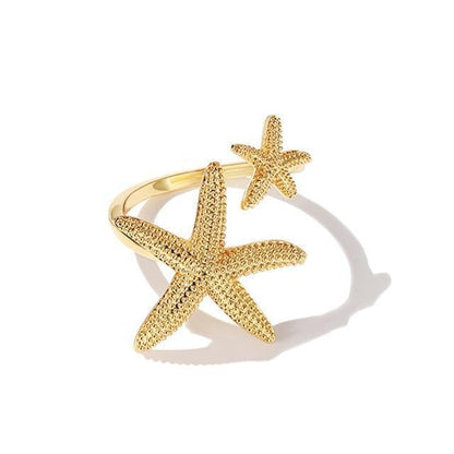 Anello Stella Marina Regolabile in Argento e Oro