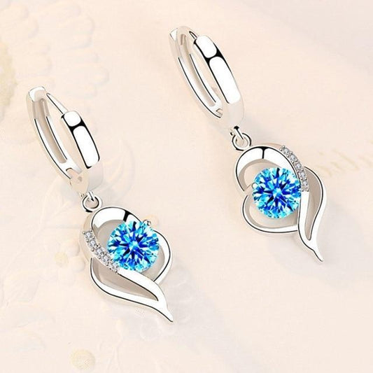 Orecchini a fiore in argento sterling 925 e zircone incastonata