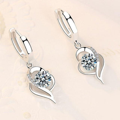 Orecchini a fiore in argento sterling 925 e zircone incastonata