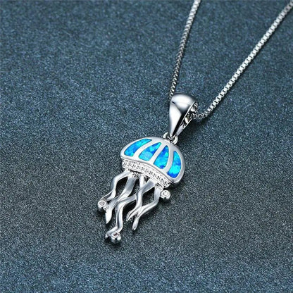 Collana Medusa in opale e argento con zirconia