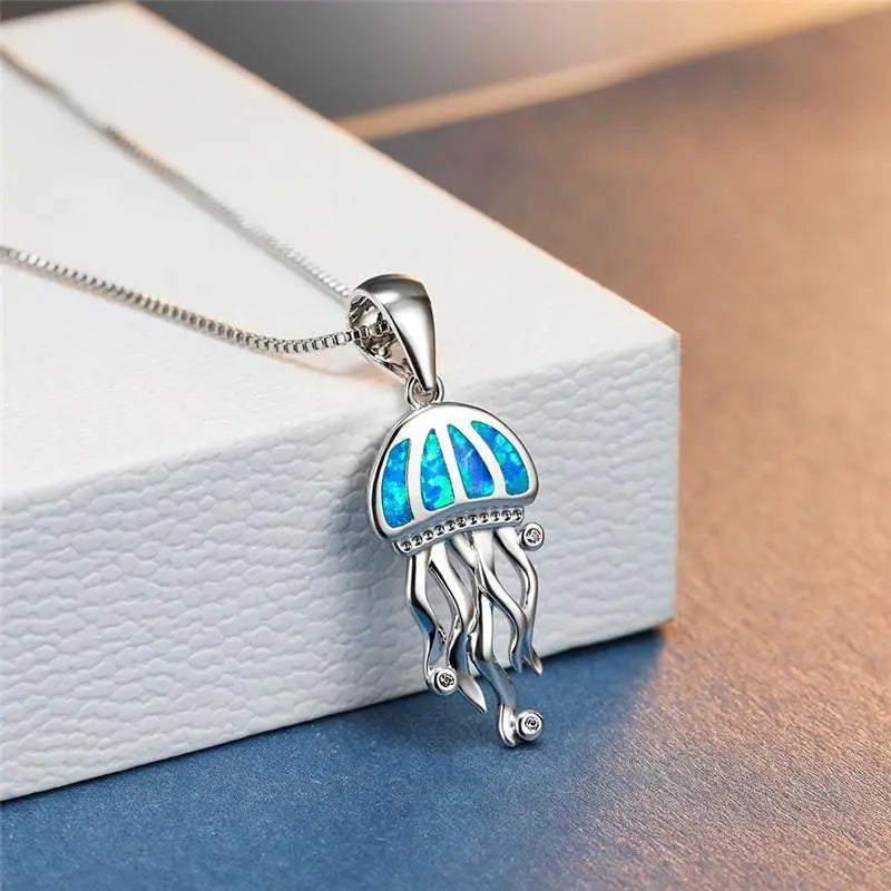 Collana Medusa in opale e argento con zirconia
