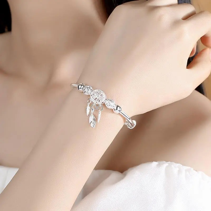 Tormaline di argento 925 regolabile braccialetto con sogno-cattura