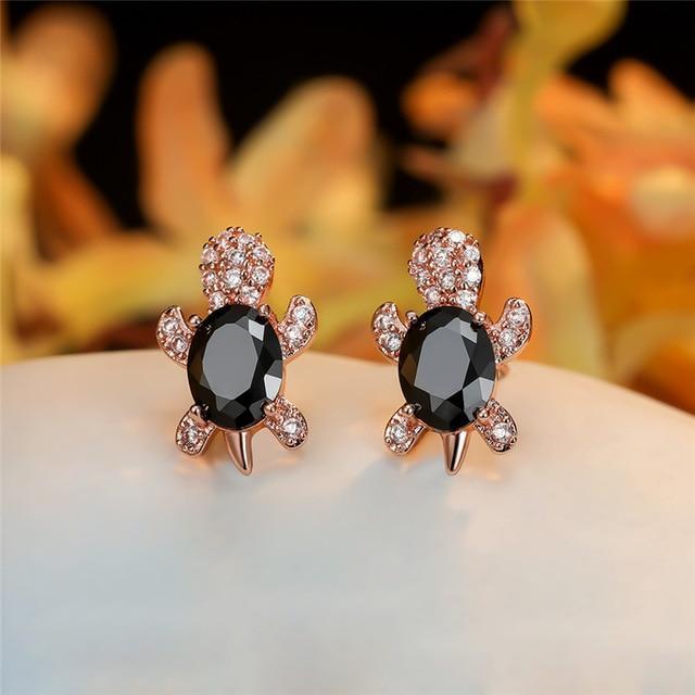 Orecchini a tartaruga marina in zirconio e argento
