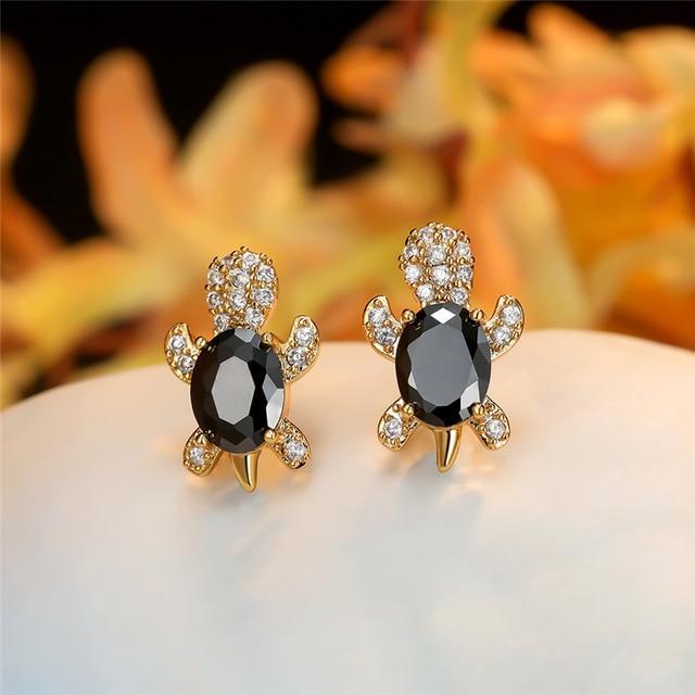 Orecchini a tartaruga marina in zirconio e argento