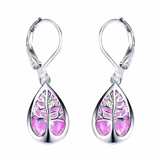 Orecchini Albero della Vita in Opale e Argento